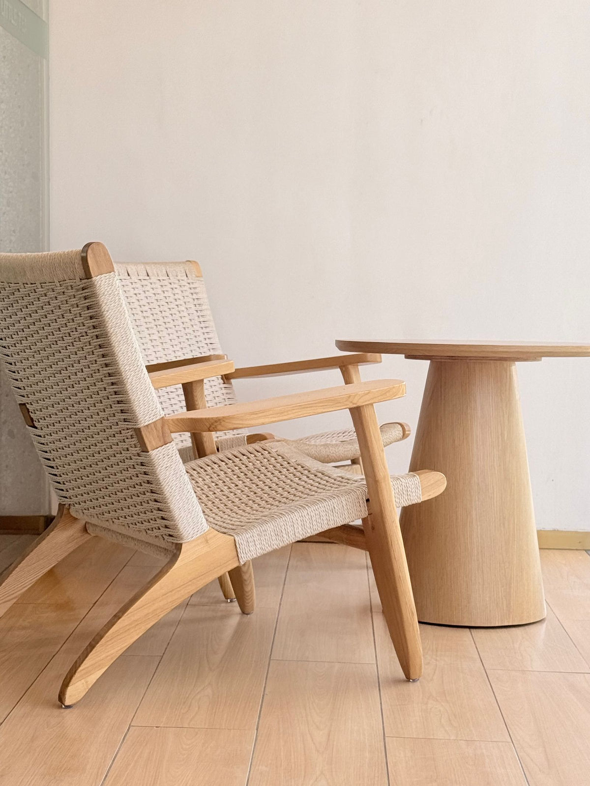 Soren Woven-Back Dining Chair – Natural Wood Cane Chair, Scandinavian Kitchen Seating, Minimalist Japandi Dining Accent