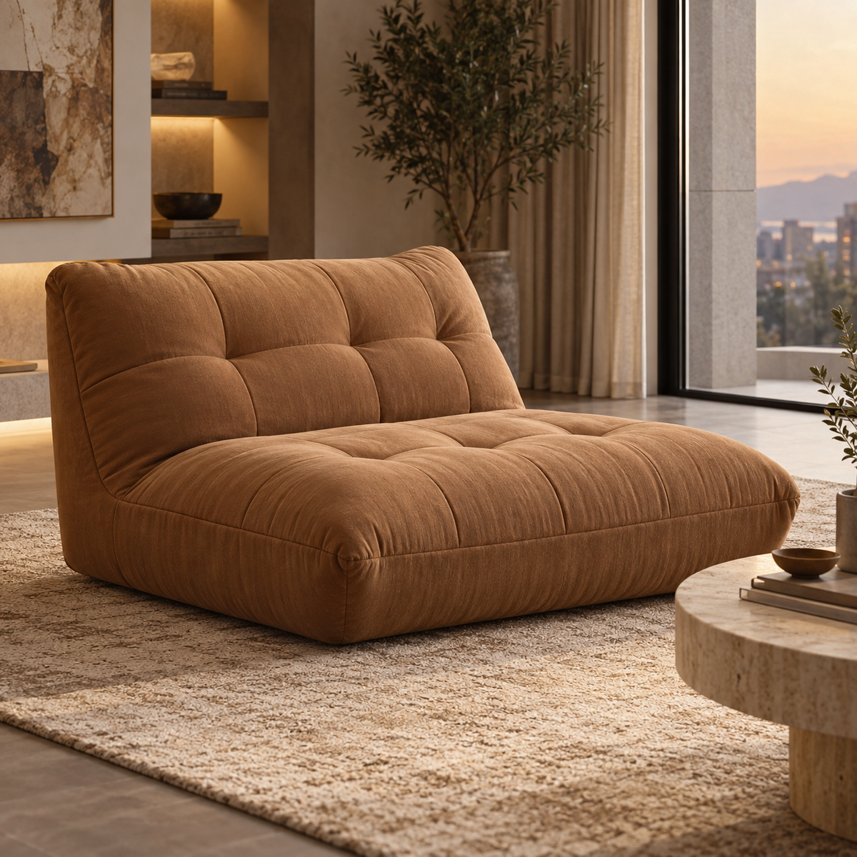 VUQMIRANA™ Mirova Caramel Floor Sofa