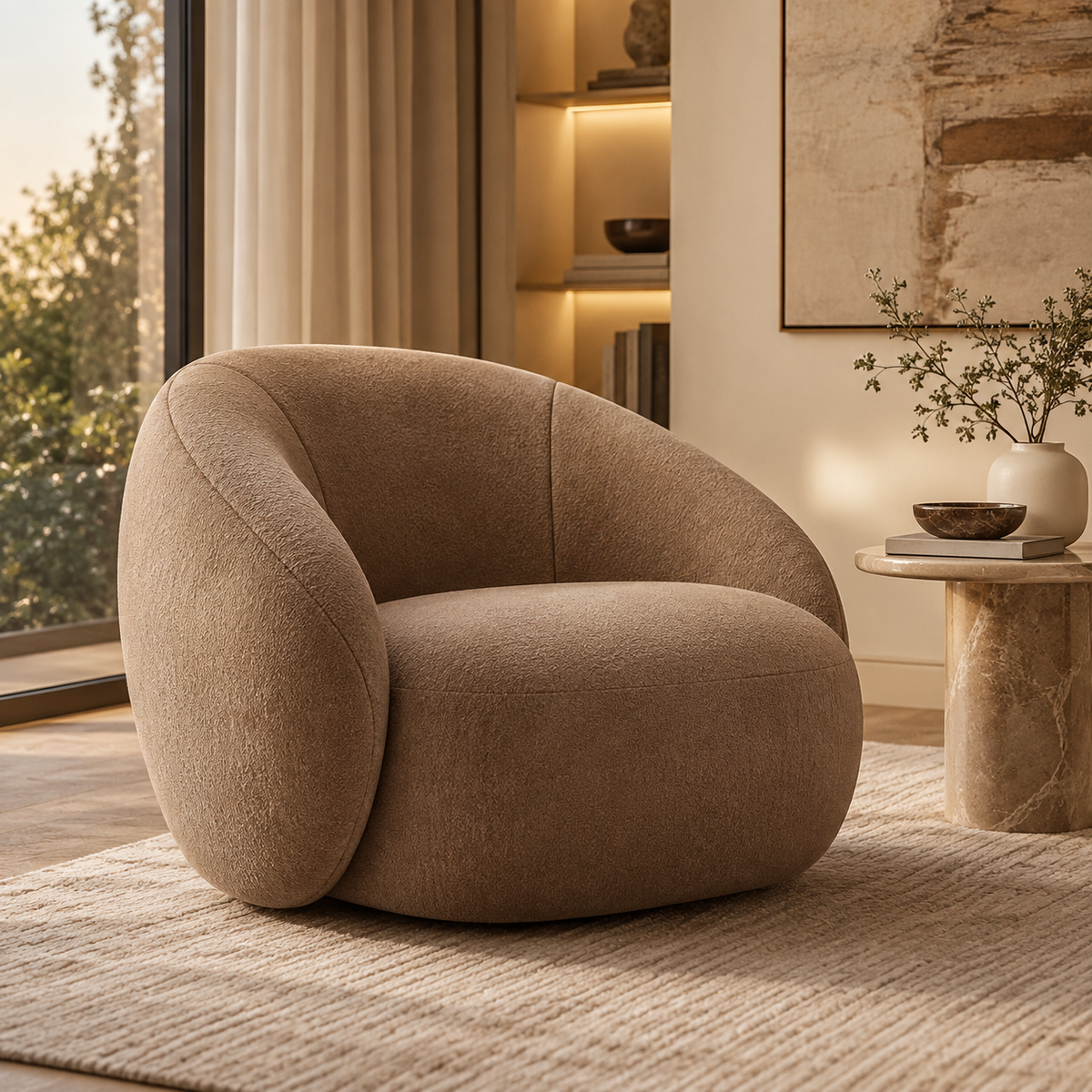 VUQMIRANA™ Noma Mocha Wrap Chair