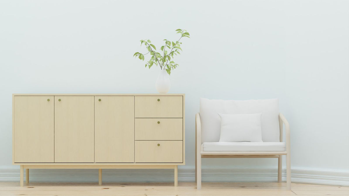Tessa Cane-Front Sideboard – Natural Wood Storage Cabinet, Japandi Dining Credenza, Minimalist Rattan Living Room Console – lifestyle image 2