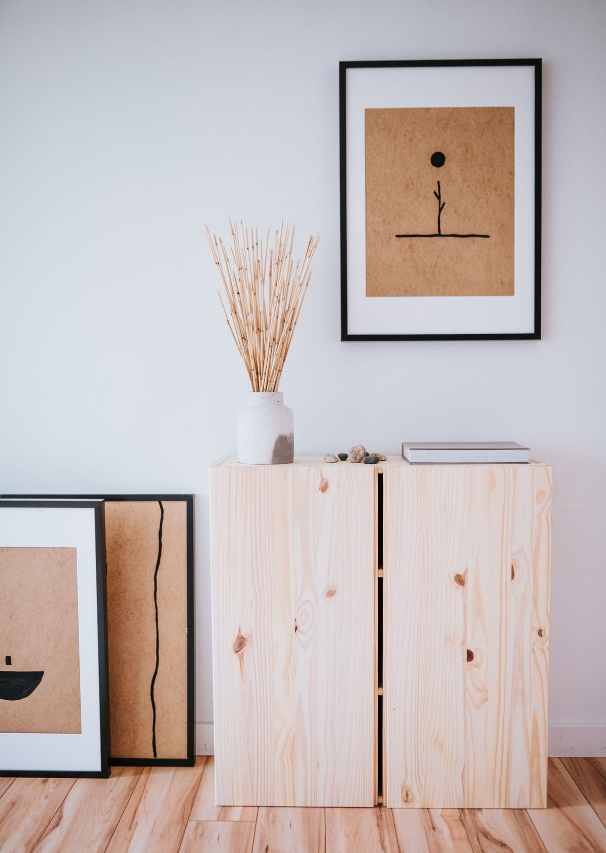 Noma Fluted Oak Media Console – Modern TV Stand, Japandi Storage Credenza, Warm Wood Entertainment Cabinet with Concealed Storage